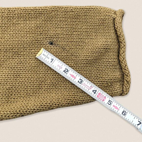 Vintage 80s Grandma Tan Mock Neck Sweater 3/4 sleeve forenza - Size Medium - Picture 4 of 4